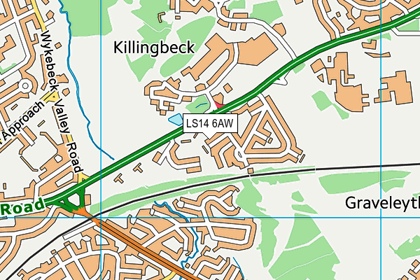 LS14 6AW map - OS VectorMap District (Ordnance Survey)
