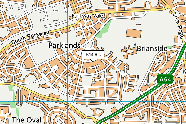 LS14 6DJ map - OS VectorMap District (Ordnance Survey) LS14 6DJ map - OS VectorMap District (Ordnance Survey)