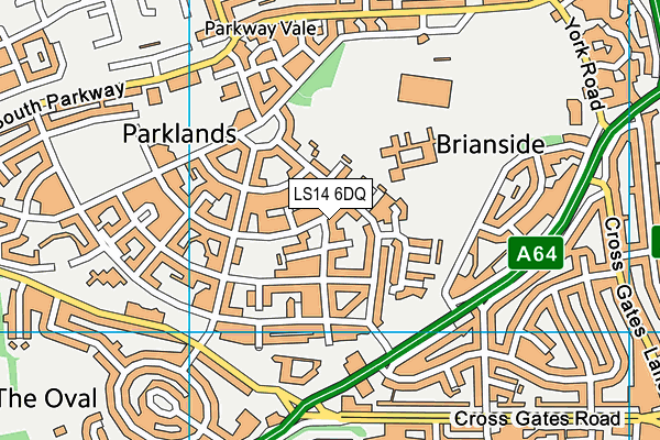 LS14 6DQ map - OS VectorMap District (Ordnance Survey) LS14 6DQ map - OS VectorMap District (Ordnance Survey)