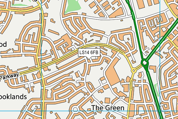 LS14 6FB map - OS VectorMap District (Ordnance Survey)