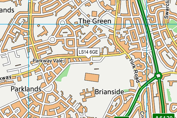 LS14 6GE map - OS VectorMap District (Ordnance Survey) LS14 6GE map - OS VectorMap District (Ordnance Survey)