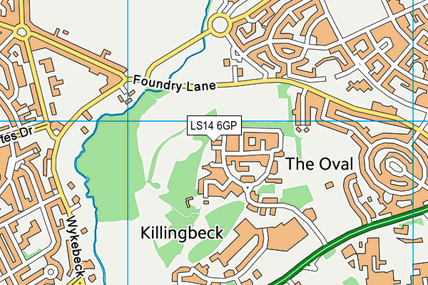 LS14 6GP map - OS VectorMap District (Ordnance Survey) LS14 6GP map - OS VectorMap District (Ordnance Survey)