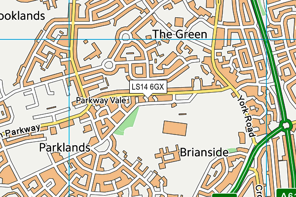 LS14 6GX map - OS VectorMap District (Ordnance Survey) LS14 6GX map - OS VectorMap District (Ordnance Survey)
