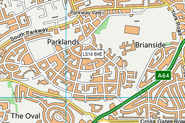 LS14 6HE map - OS VectorMap District (Ordnance Survey) LS14 6HE map - OS VectorMap District (Ordnance Survey)