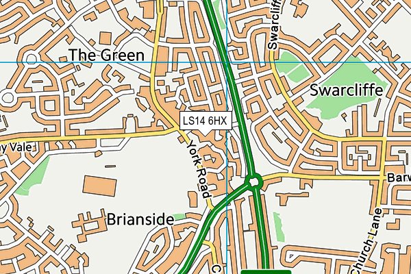 LS14 6HX map - OS VectorMap District (Ordnance Survey) LS14 6HX map - OS VectorMap District (Ordnance Survey)