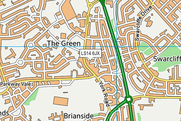 LS14 6JX map - OS VectorMap District (Ordnance Survey) LS14 6JX map - OS VectorMap District (Ordnance Survey)