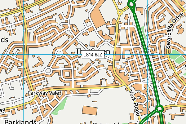 LS14 6JZ map - OS VectorMap District (Ordnance Survey) LS14 6JZ map - OS VectorMap District (Ordnance Survey)
