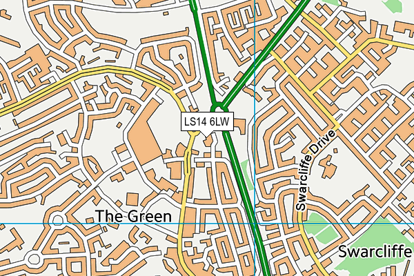 LS14 6LW map - OS VectorMap District (Ordnance Survey) LS14 6LW map - OS VectorMap District (Ordnance Survey)