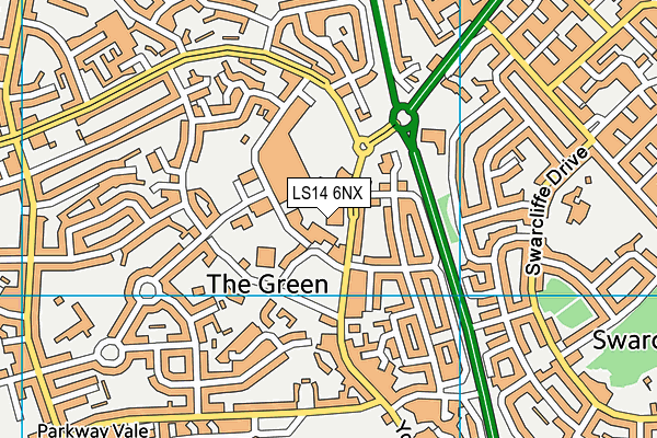 LS14 6NX map - OS VectorMap District (Ordnance Survey) LS14 6NX map - OS VectorMap District (Ordnance Survey)