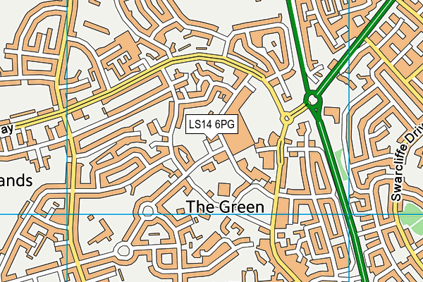 LS14 6PG map - OS VectorMap District (Ordnance Survey) LS14 6PG map - OS VectorMap District (Ordnance Survey)