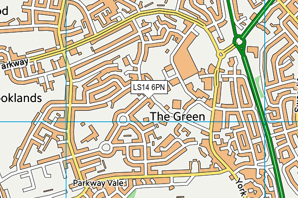 LS14 6PN map - OS VectorMap District (Ordnance Survey) LS14 6PN map - OS VectorMap District (Ordnance Survey)