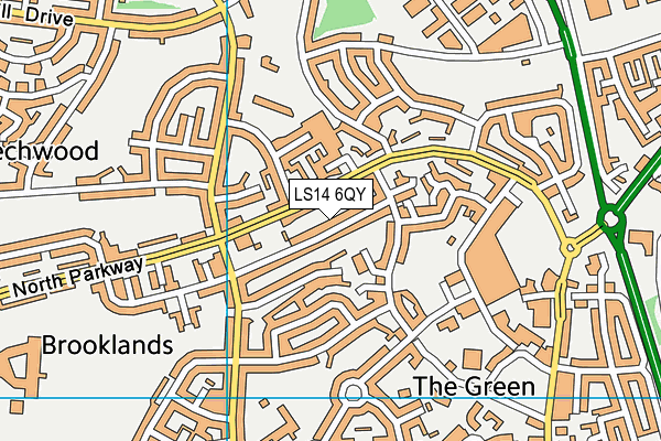 LS14 6QY map - OS VectorMap District (Ordnance Survey) LS14 6QY map - OS VectorMap District (Ordnance Survey)