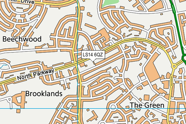 LS14 6QZ map - OS VectorMap District (Ordnance Survey) LS14 6QZ map - OS VectorMap District (Ordnance Survey)