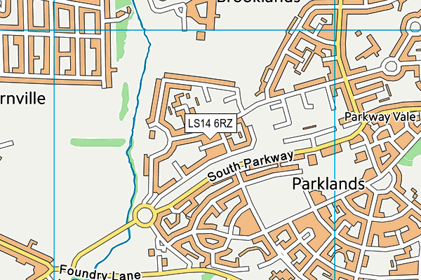 LS14 6RZ map - OS VectorMap District (Ordnance Survey) LS14 6RZ map - OS VectorMap District (Ordnance Survey)