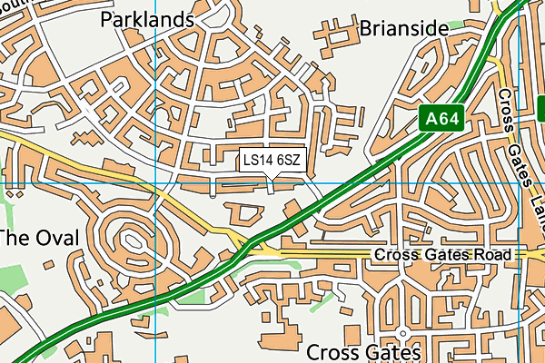 LS14 6SZ map - OS VectorMap District (Ordnance Survey) LS14 6SZ map - OS VectorMap District (Ordnance Survey)