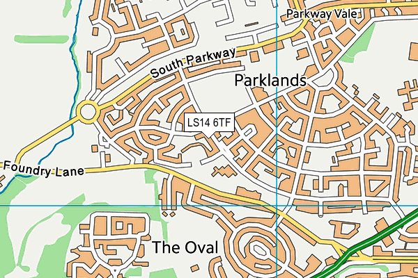 LS14 6TF map - OS VectorMap District (Ordnance Survey) LS14 6TF map - OS VectorMap District (Ordnance Survey)