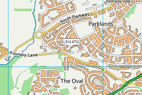 LS14 6TG map - OS VectorMap District (Ordnance Survey) LS14 6TG map - OS VectorMap District (Ordnance Survey)