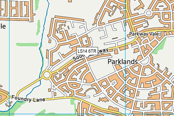 LS14 6TR map - OS VectorMap District (Ordnance Survey) LS14 6TR map - OS VectorMap District (Ordnance Survey)