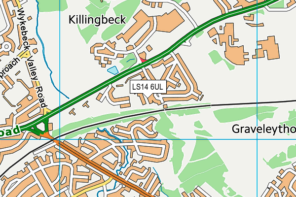 LS14 6UL map - OS VectorMap District (Ordnance Survey) LS14 6UL map - OS VectorMap District (Ordnance Survey)