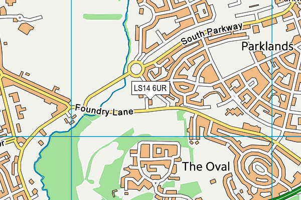 LS14 6UR map - OS VectorMap District (Ordnance Survey) LS14 6UR map - OS VectorMap District (Ordnance Survey)