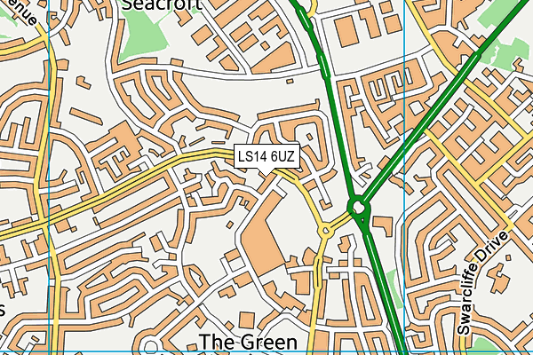 LS14 6UZ map - OS VectorMap District (Ordnance Survey) LS14 6UZ map - OS VectorMap District (Ordnance Survey)