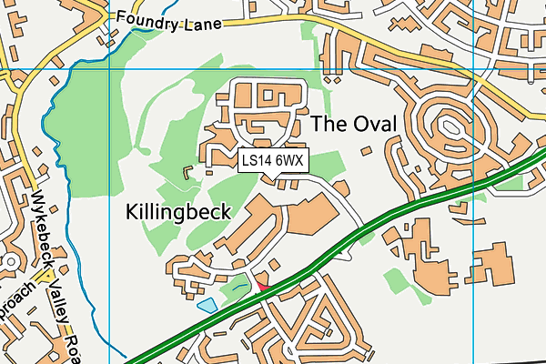 LS14 6WX map - OS VectorMap District (Ordnance Survey)