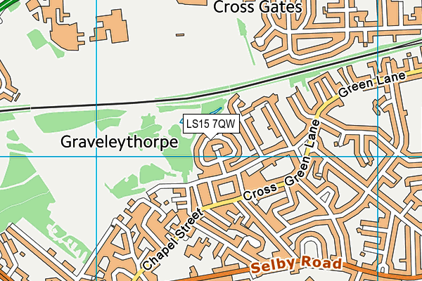 LS15 7QW map - OS VectorMap District (Ordnance Survey) LS15 7QW map - OS VectorMap District (Ordnance Survey)