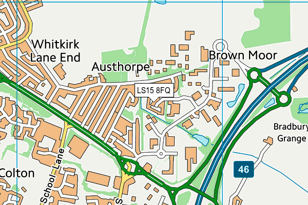 LS15 8FQ map - OS VectorMap District (Ordnance Survey) LS15 8FQ map - OS VectorMap District (Ordnance Survey)