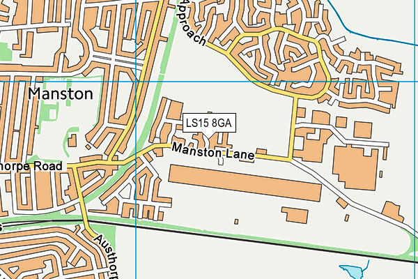 LS15 8GA map - OS VectorMap District (Ordnance Survey) LS15 8GA map - OS VectorMap District (Ordnance Survey)