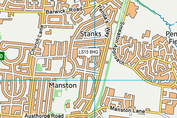 LS15 8HG map - OS VectorMap District (Ordnance Survey) LS15 8HG map - OS VectorMap District (Ordnance Survey)