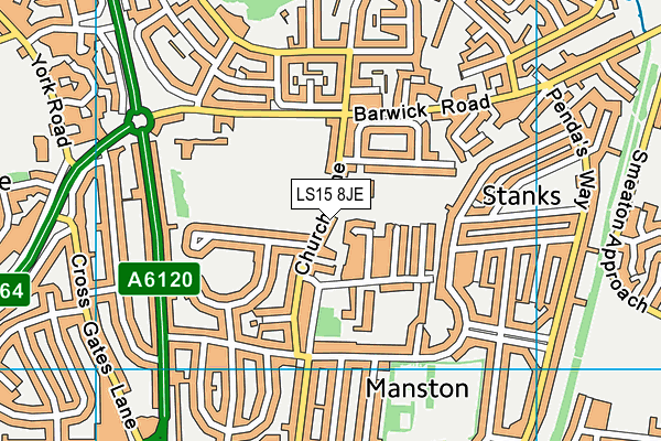 LS15 8JE map - OS VectorMap District (Ordnance Survey) LS15 8JE map - OS VectorMap District (Ordnance Survey)