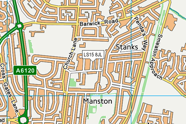 LS15 8JL map - OS VectorMap District (Ordnance Survey) LS15 8JL map - OS VectorMap District (Ordnance Survey)