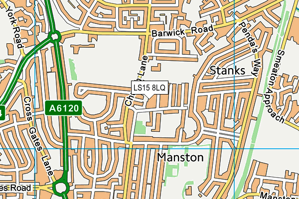 LS15 8LQ map - OS VectorMap District (Ordnance Survey) LS15 8LQ map - OS VectorMap District (Ordnance Survey)
