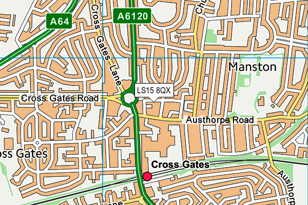 LS15 8QX map - OS VectorMap District (Ordnance Survey) LS15 8QX map - OS VectorMap District (Ordnance Survey)