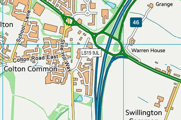 LS15 9JL map - OS VectorMap District (Ordnance Survey) LS15 9JL map - OS VectorMap District (Ordnance Survey)