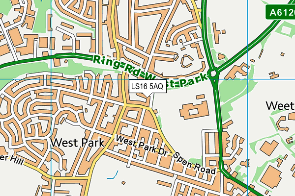 LS16 5AQ map - OS VectorMap District (Ordnance Survey)