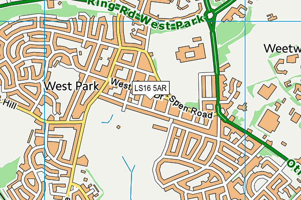 LS16 5AR map - OS VectorMap District (Ordnance Survey) LS16 5AR map - OS VectorMap District (Ordnance Survey)