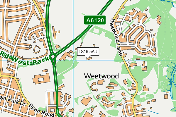LS16 5AU map - OS VectorMap District (Ordnance Survey) LS16 5AU map - OS VectorMap District (Ordnance Survey)