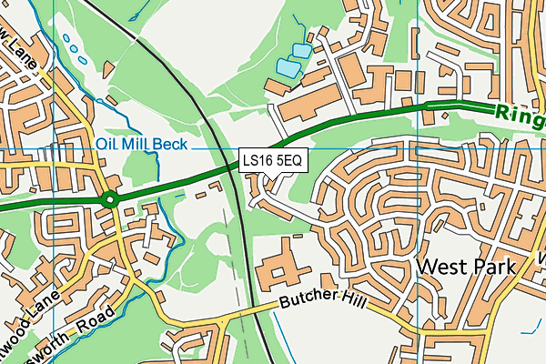 LS16 5EQ map - OS VectorMap District (Ordnance Survey) LS16 5EQ map - OS VectorMap District (Ordnance Survey)