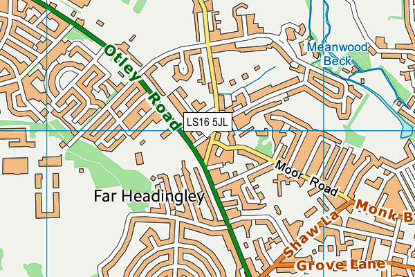 LS16 5JL map - OS VectorMap District (Ordnance Survey) LS16 5JL map - OS VectorMap District (Ordnance Survey)