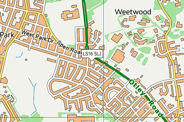 LS16 5LJ map - OS VectorMap District (Ordnance Survey) LS16 5LJ map - OS VectorMap District (Ordnance Survey)