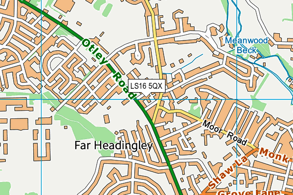 LS16 5QX map - OS VectorMap District (Ordnance Survey) LS16 5QX map - OS VectorMap District (Ordnance Survey)