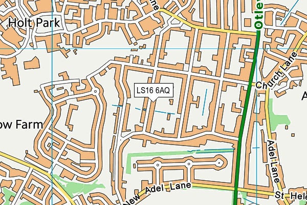 LS16 6AQ map - OS VectorMap District (Ordnance Survey) LS16 6AQ map - OS VectorMap District (Ordnance Survey)