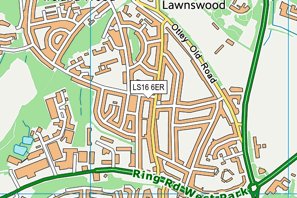 LS16 6ER map - OS VectorMap District (Ordnance Survey) LS16 6ER map - OS VectorMap District (Ordnance Survey)
