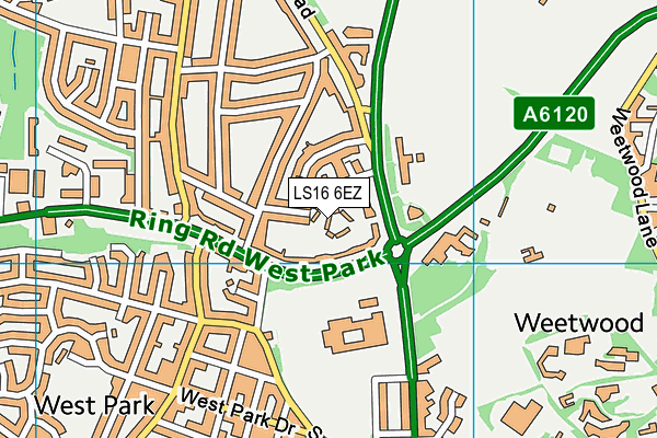 LS16 6EZ map - OS VectorMap District (Ordnance Survey)