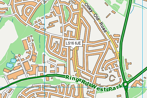 LS16 6JE map - OS VectorMap District (Ordnance Survey)