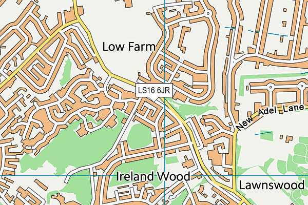 LS16 6JR map - OS VectorMap District (Ordnance Survey)