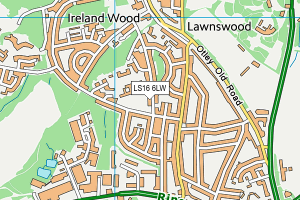 LS16 6LW map - OS VectorMap District (Ordnance Survey) LS16 6LW map - OS VectorMap District (Ordnance Survey)