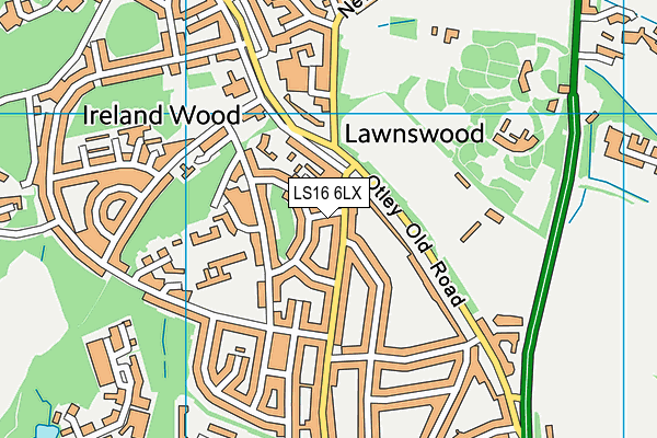 LS16 6LX map - OS VectorMap District (Ordnance Survey)