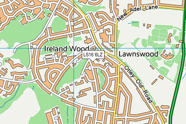 LS16 6LZ map - OS VectorMap District (Ordnance Survey) LS16 6LZ map - OS VectorMap District (Ordnance Survey)